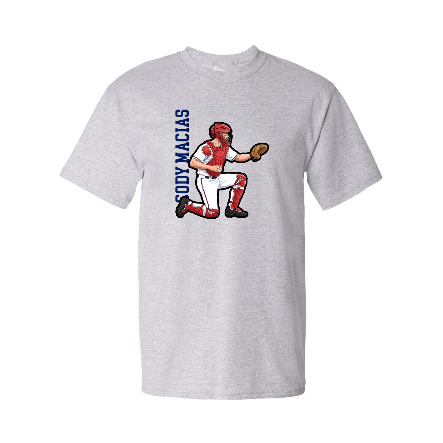 Tee — Name Vertical in Grey