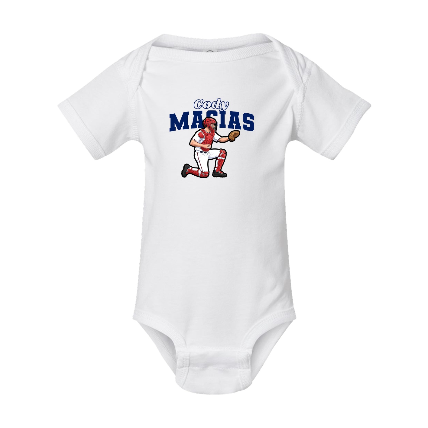 Baby Onesie — Name Arch in White