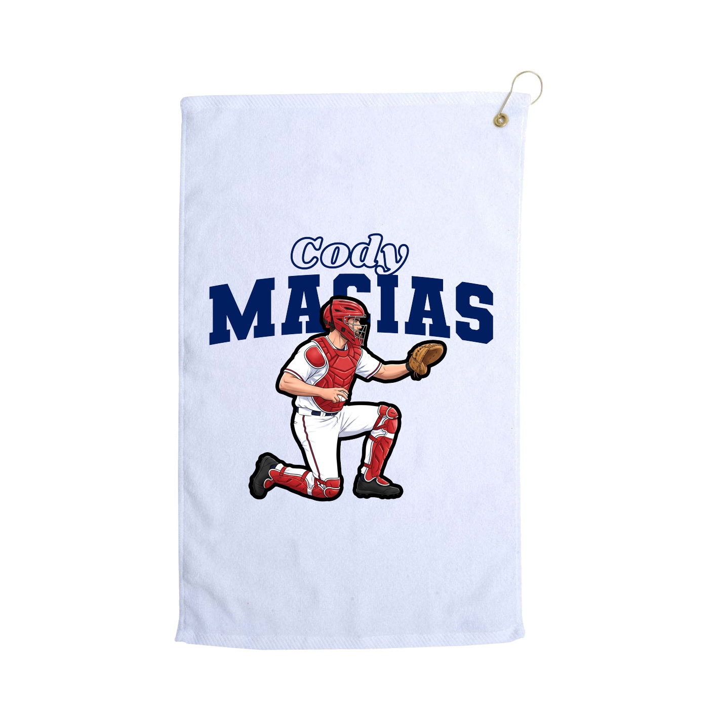 Golf Towel — Name Arch in White