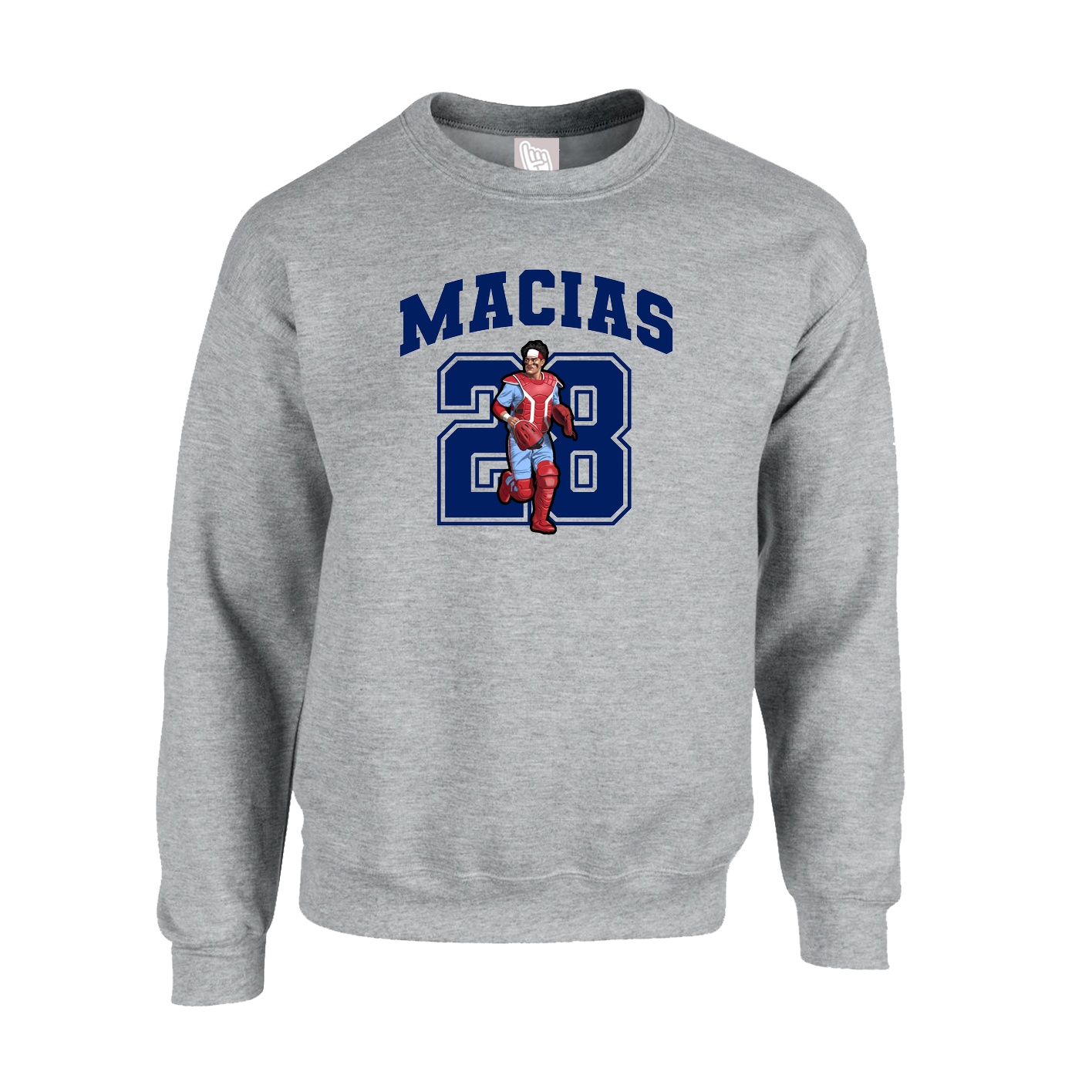 Fleece Crew — Number in Grey