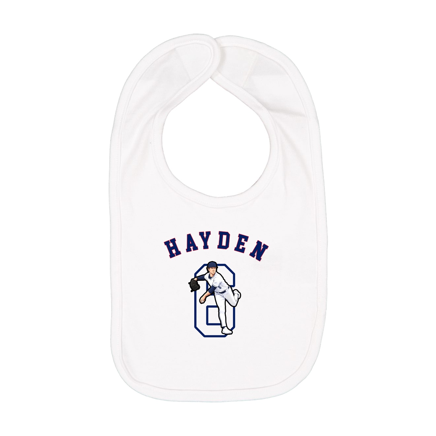 Infant Bib — Shirsey Arch in White
