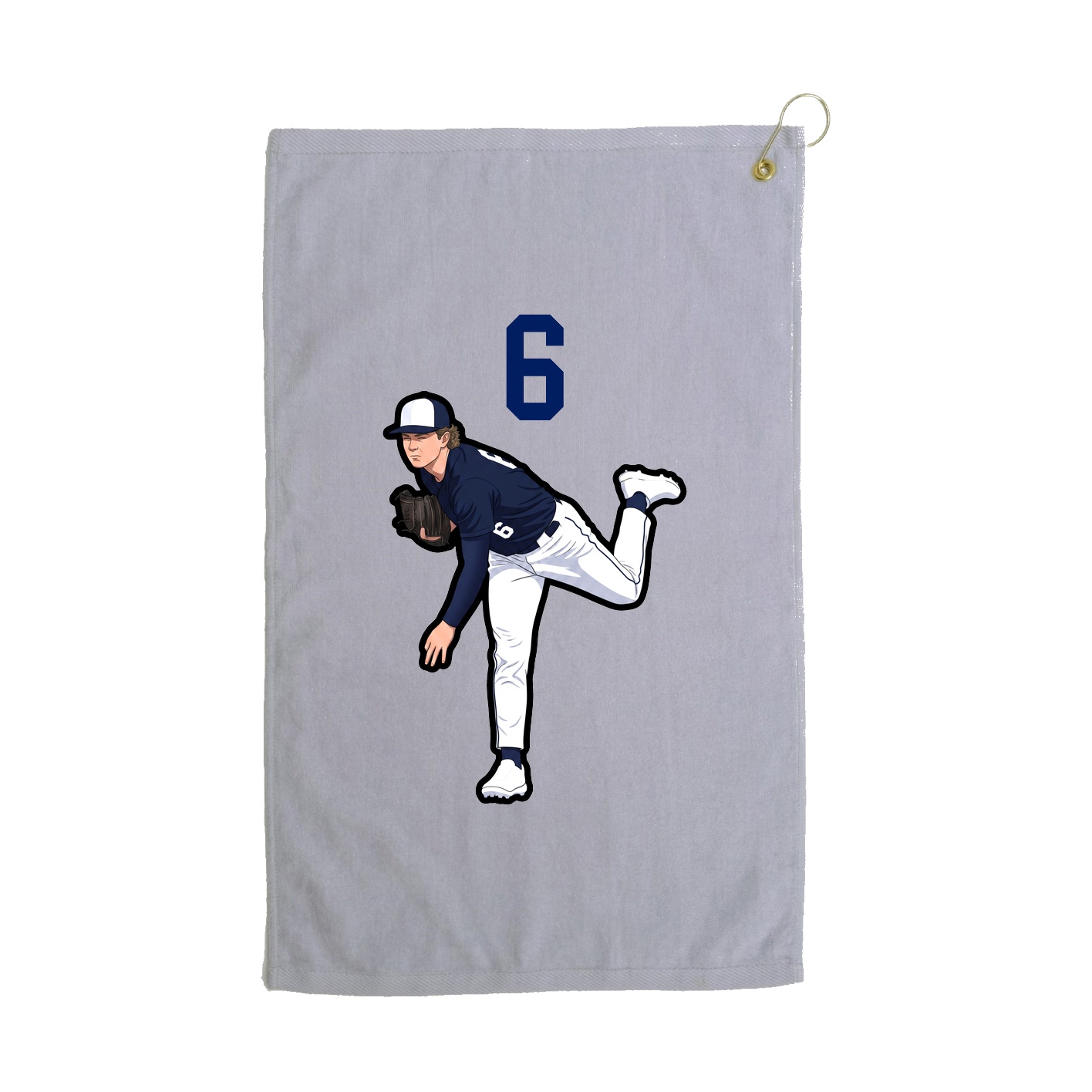 Golf Towel — Number Top in Grey