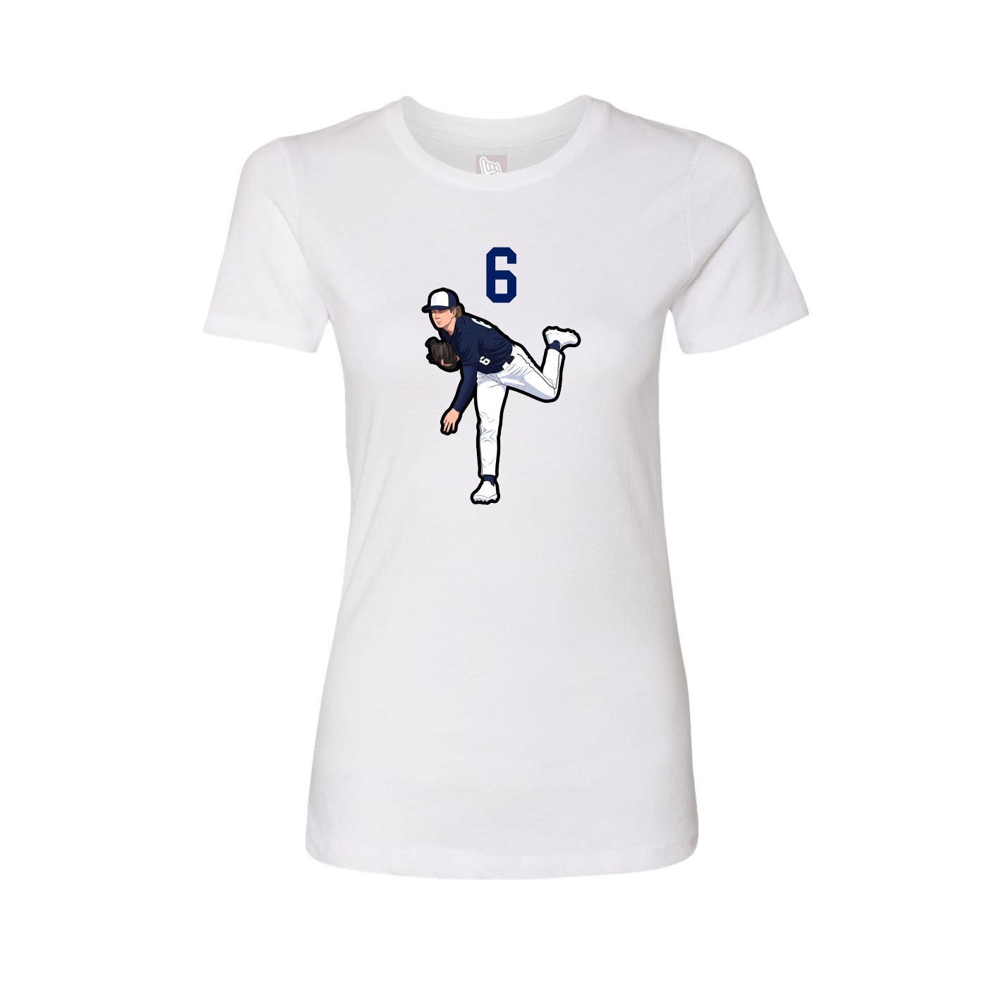 Fitted Women's Tee — Number Top in White