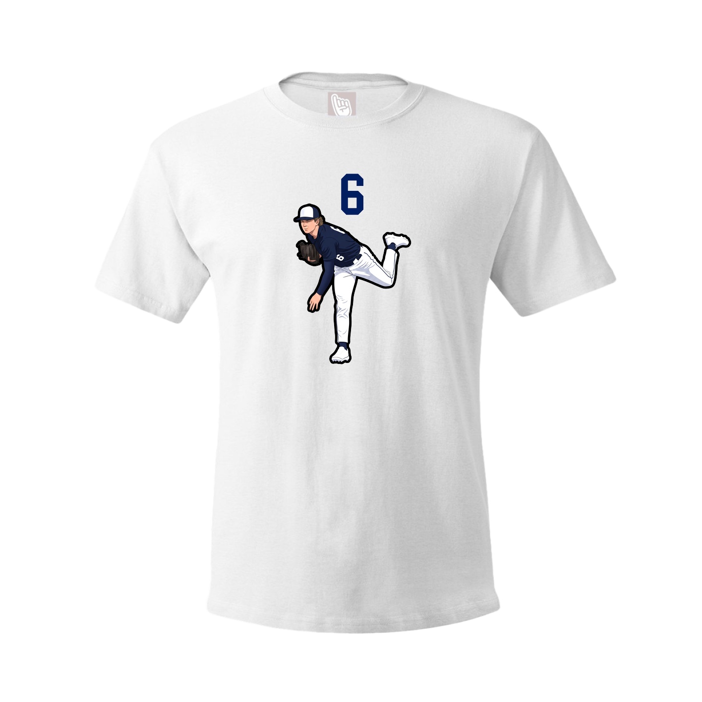 Youth Tee — Number Top in White