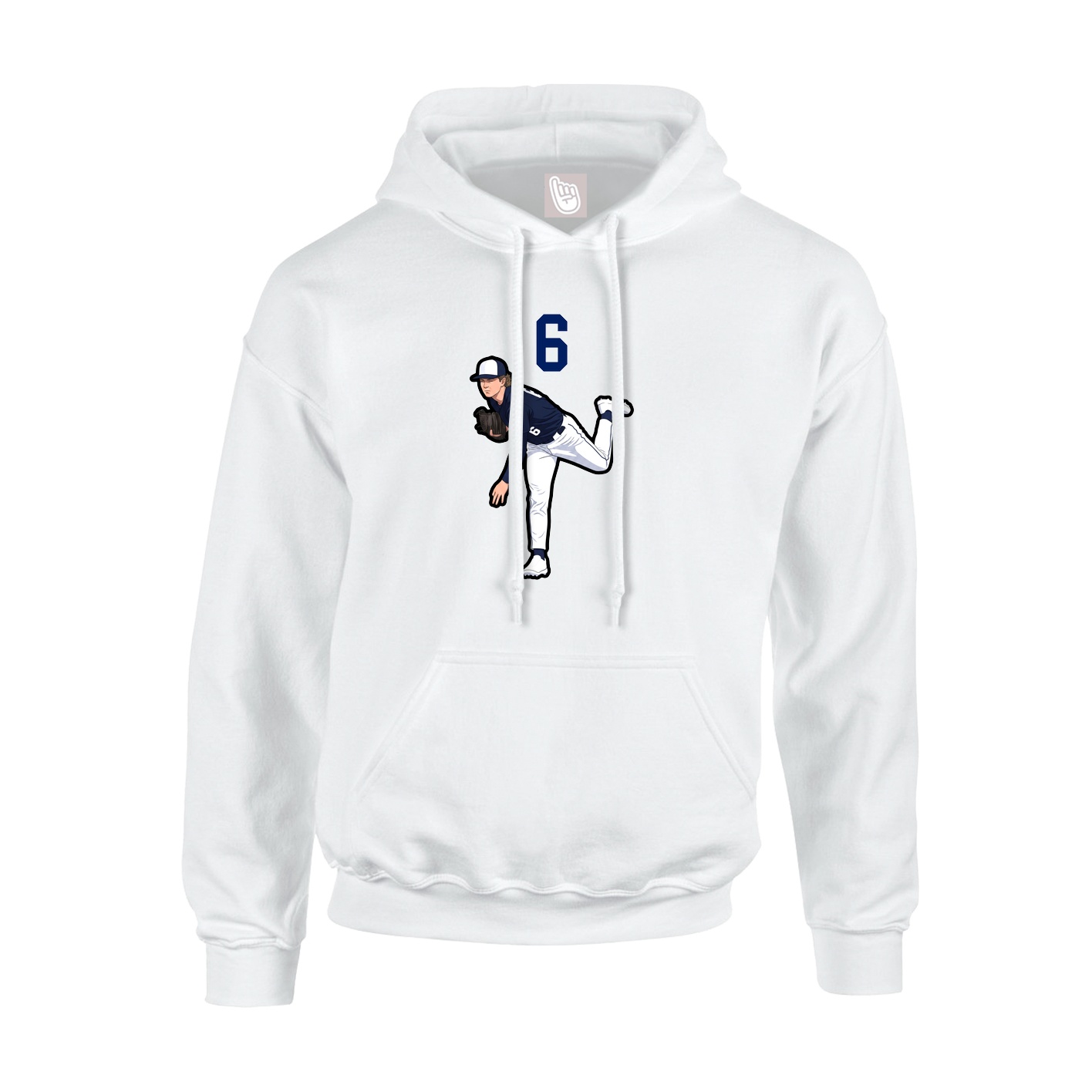 Hoodie — Number Top in White