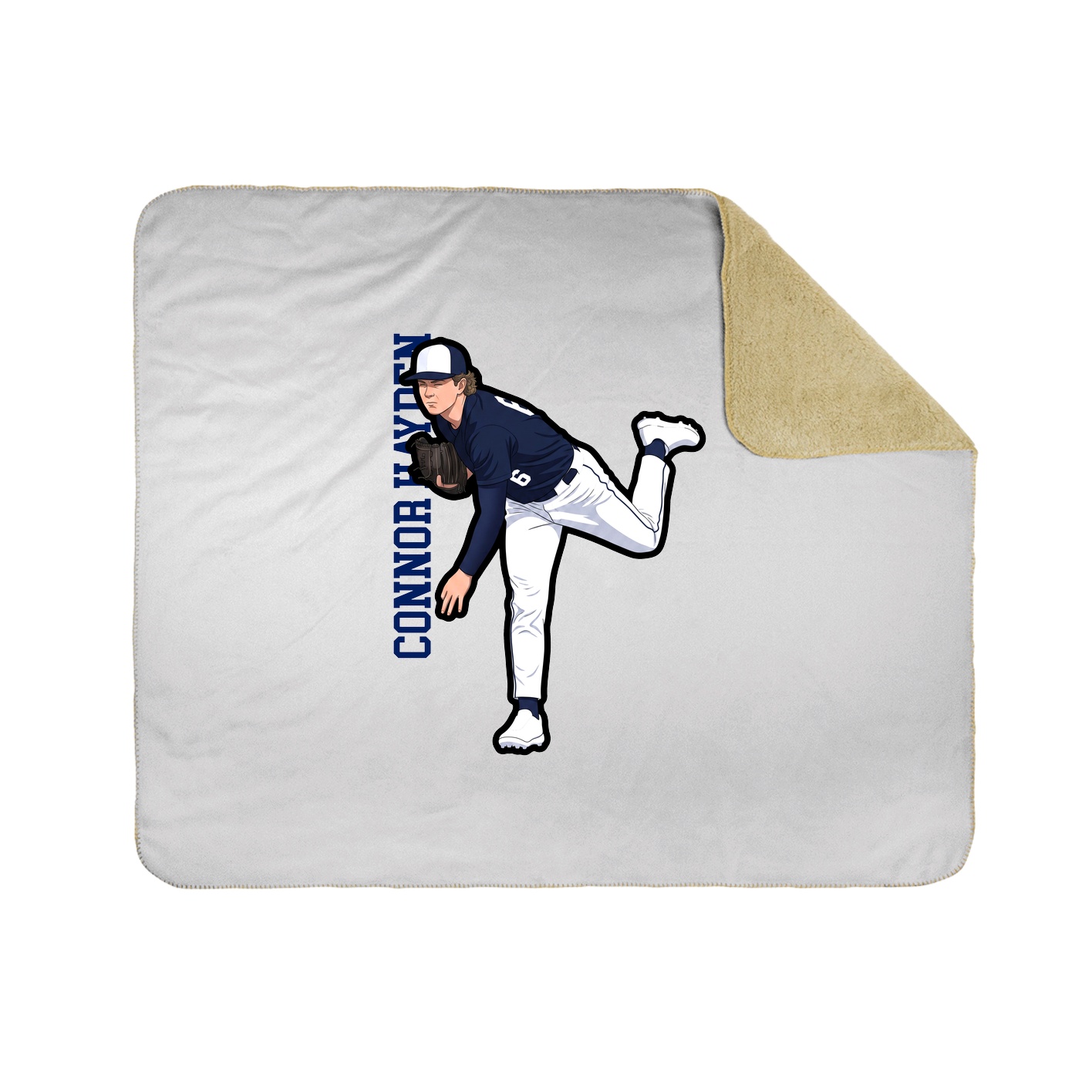 Throw Blanket — Name Vertical in White