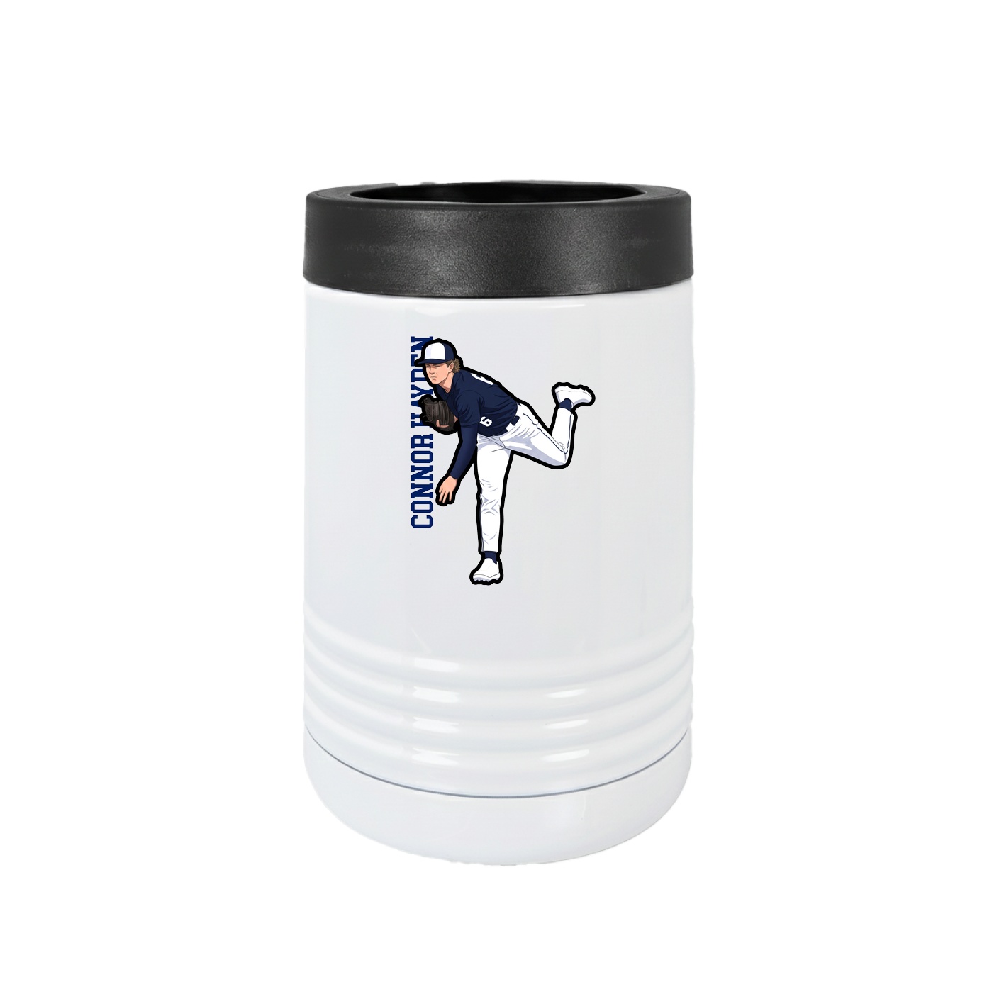 Beverage Holder — Name Vertical in White