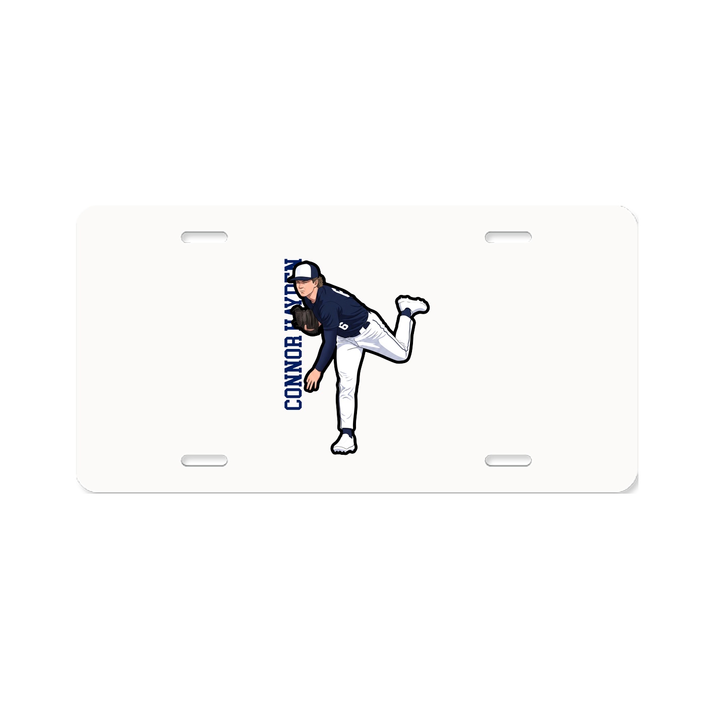 License Plate — Name Vertical in Classic