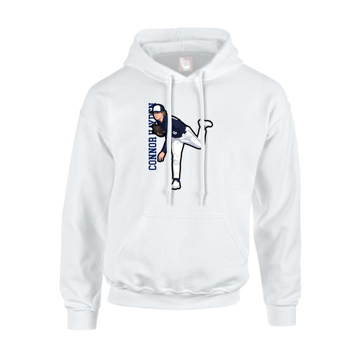 Youth Hoodie — Name Vertical in White