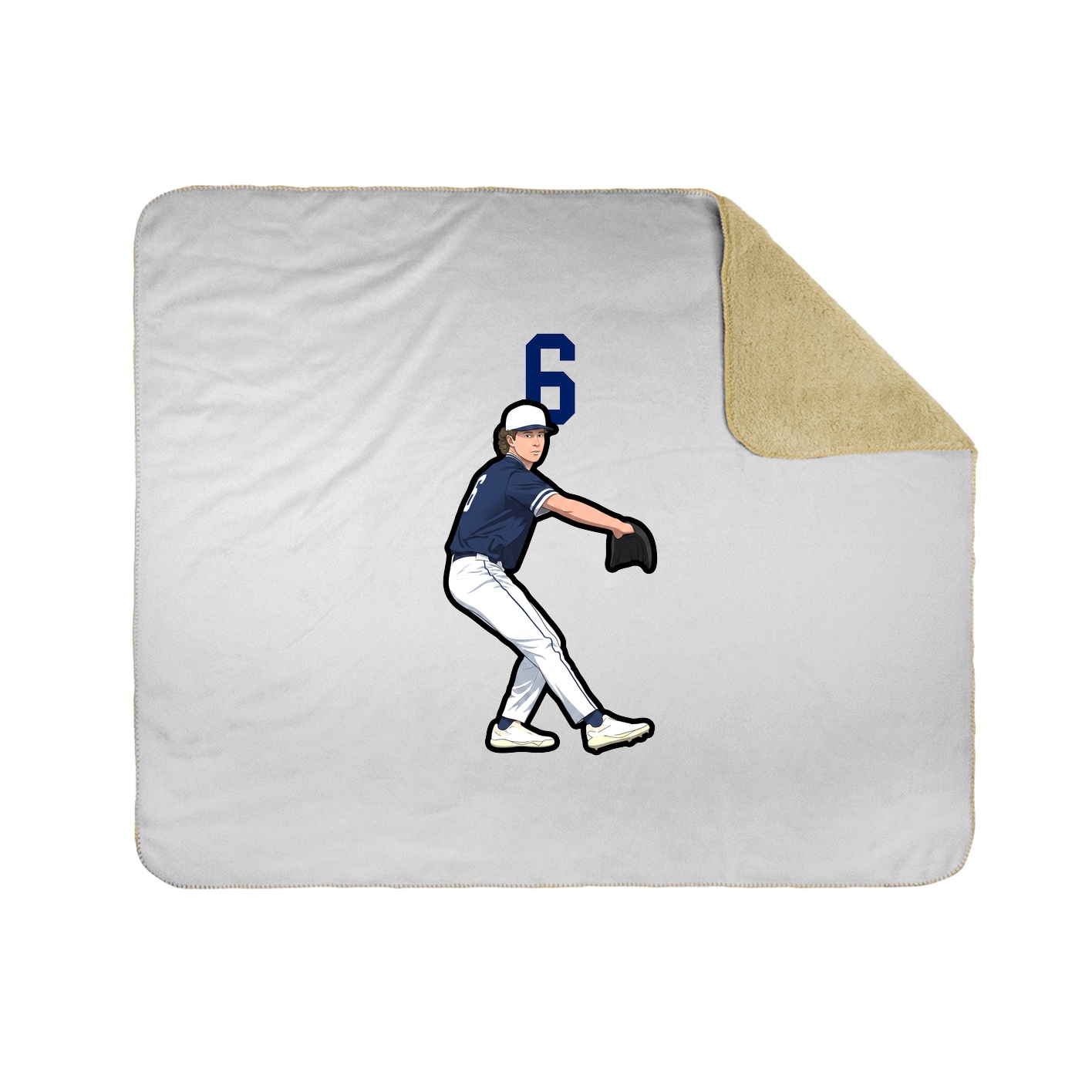 Throw Blanket — Number Top in White