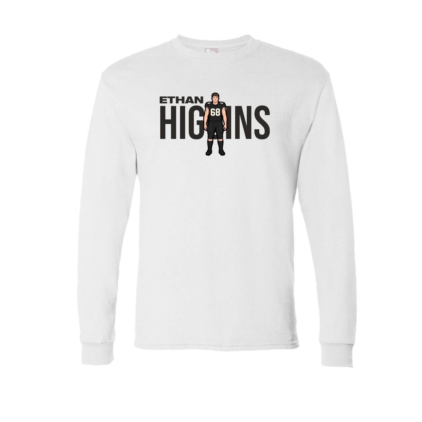 Long Sleeve Tee — Player Name in White
