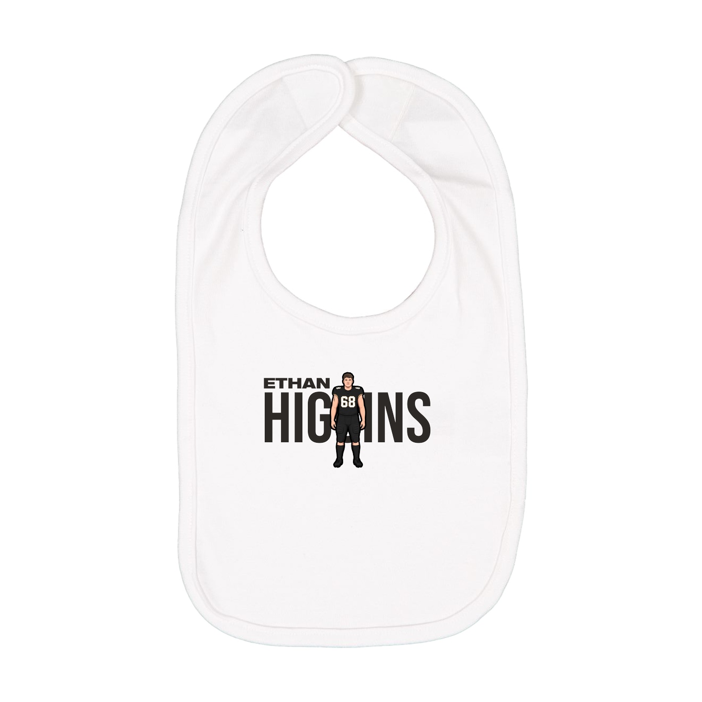Infant Bib — Player Name in White