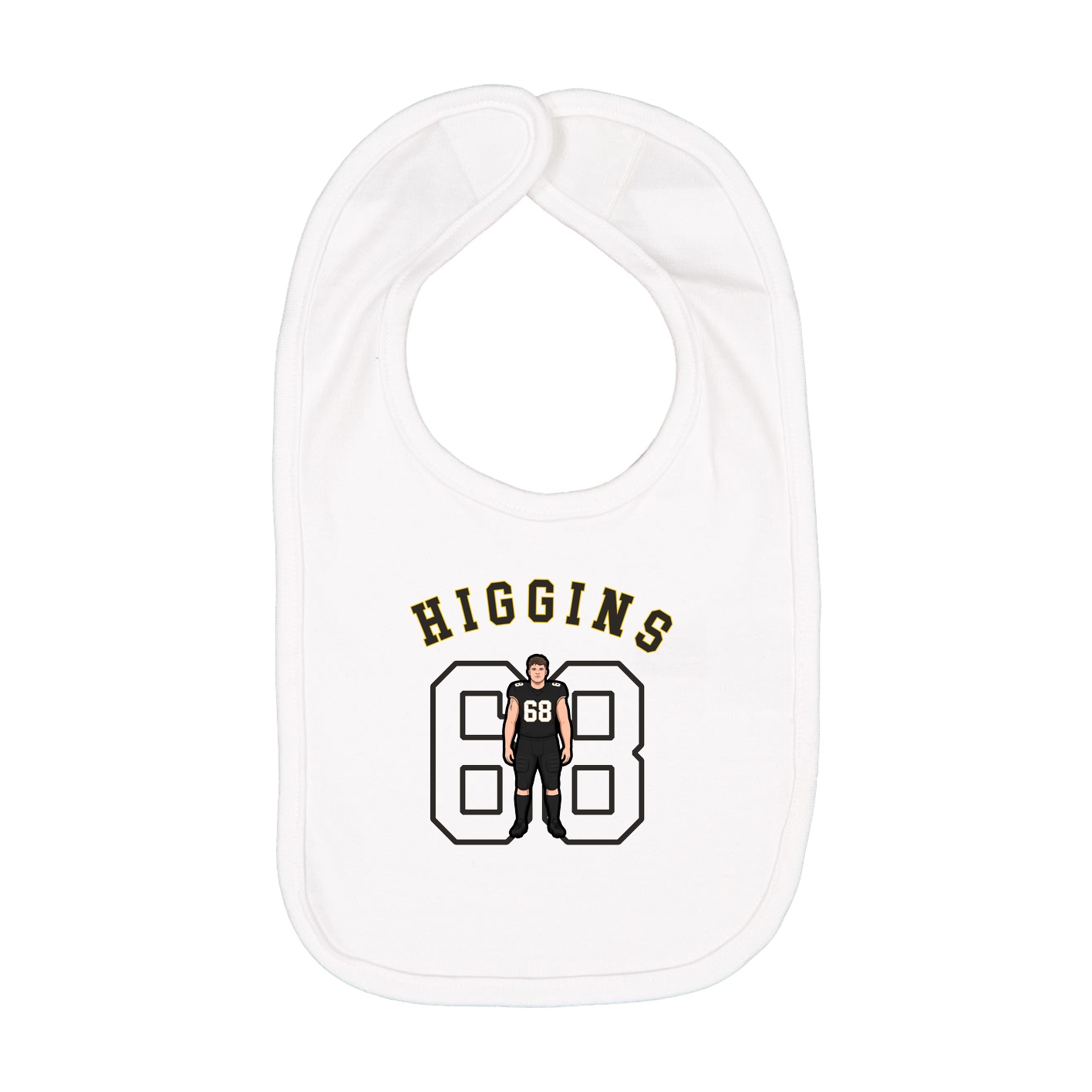 Infant Bib — Shirsey Arch in White