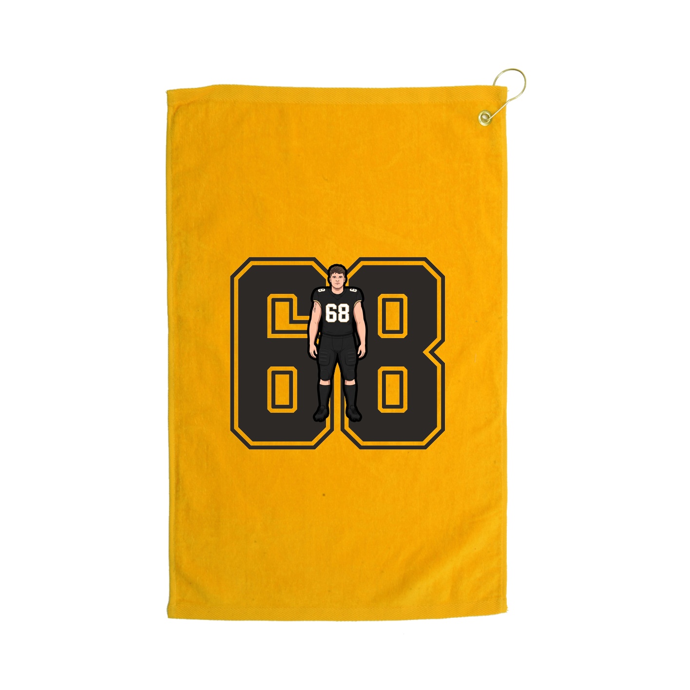 Golf Towel — Number in Gold