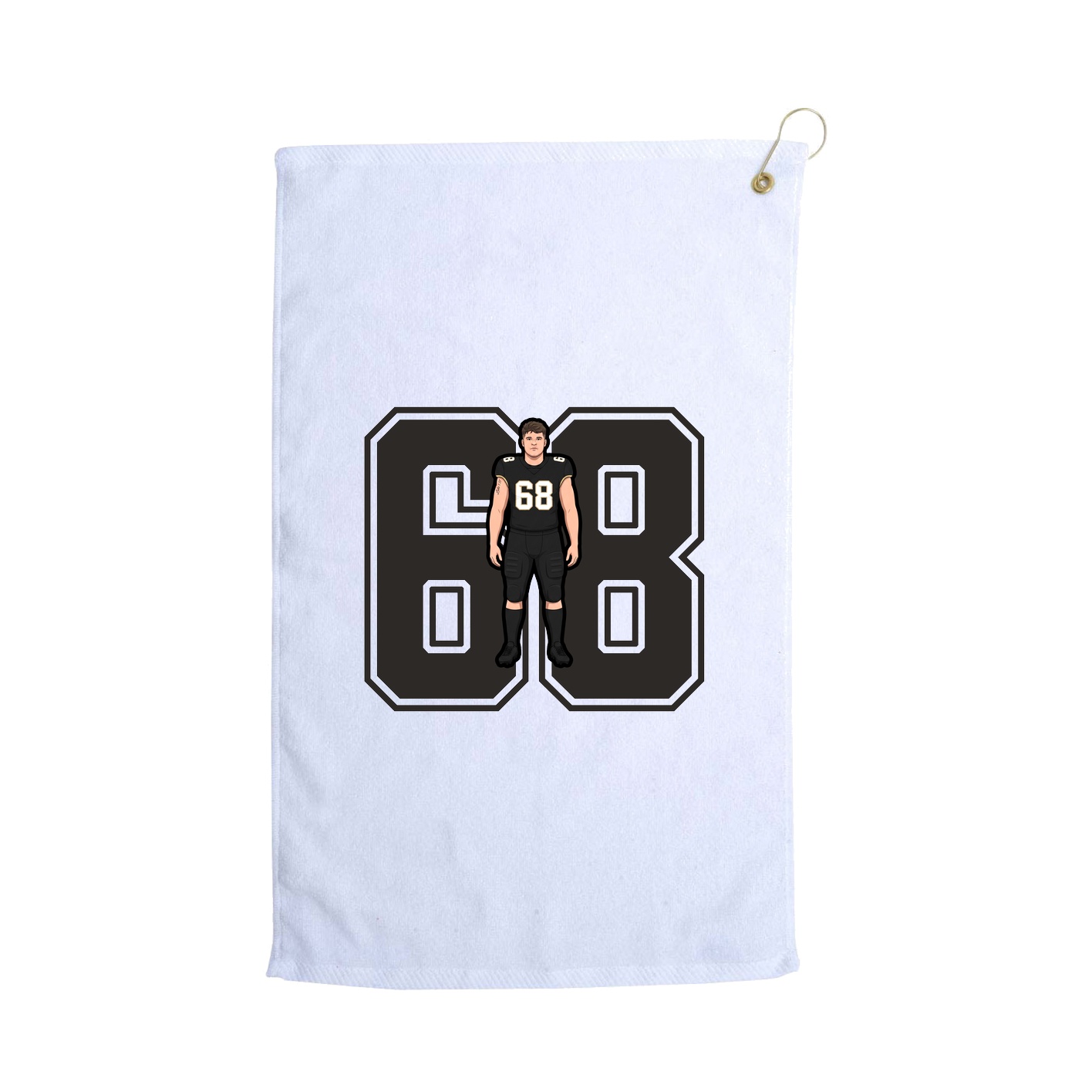 Golf Towel — Number in White