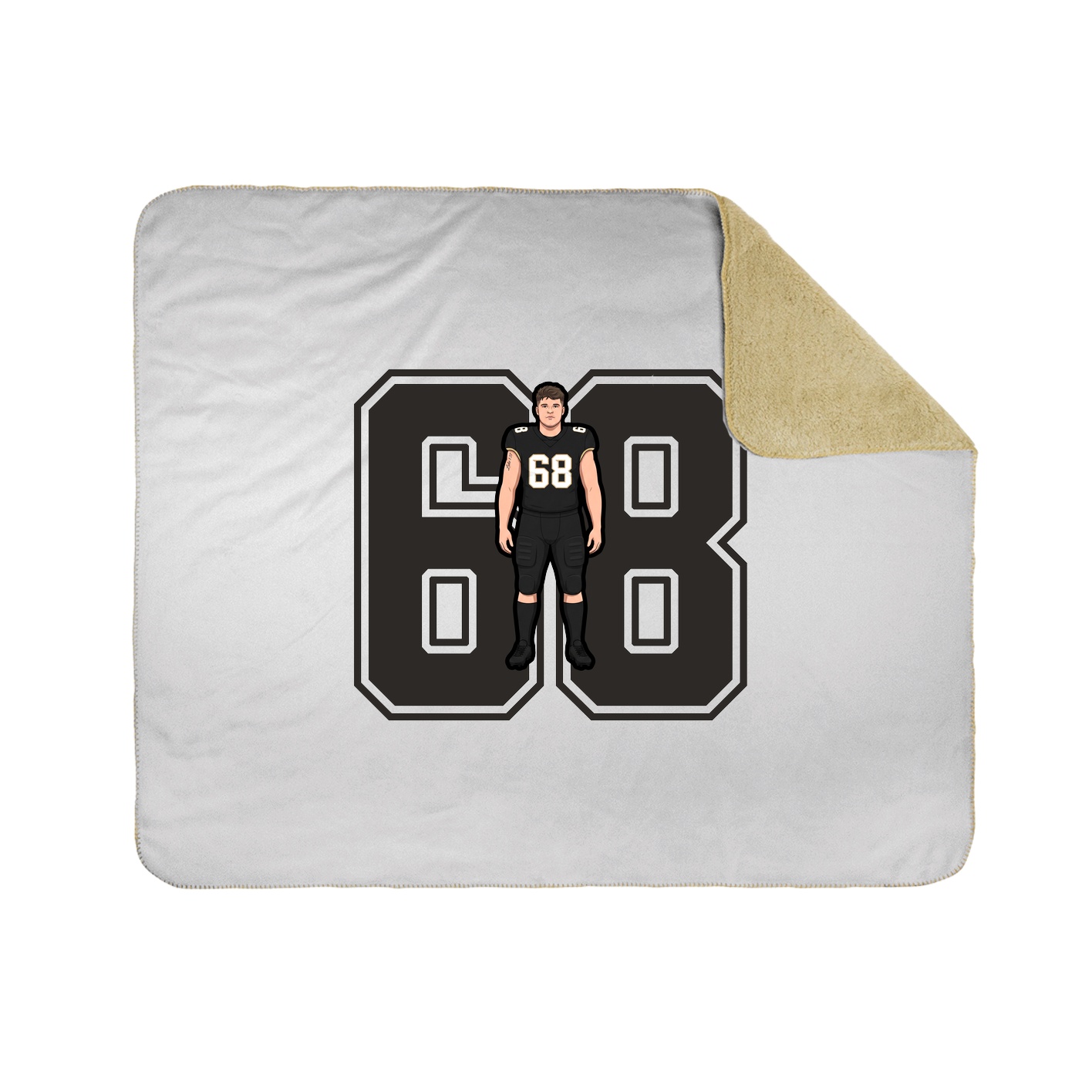 Throw Blanket — Number in White