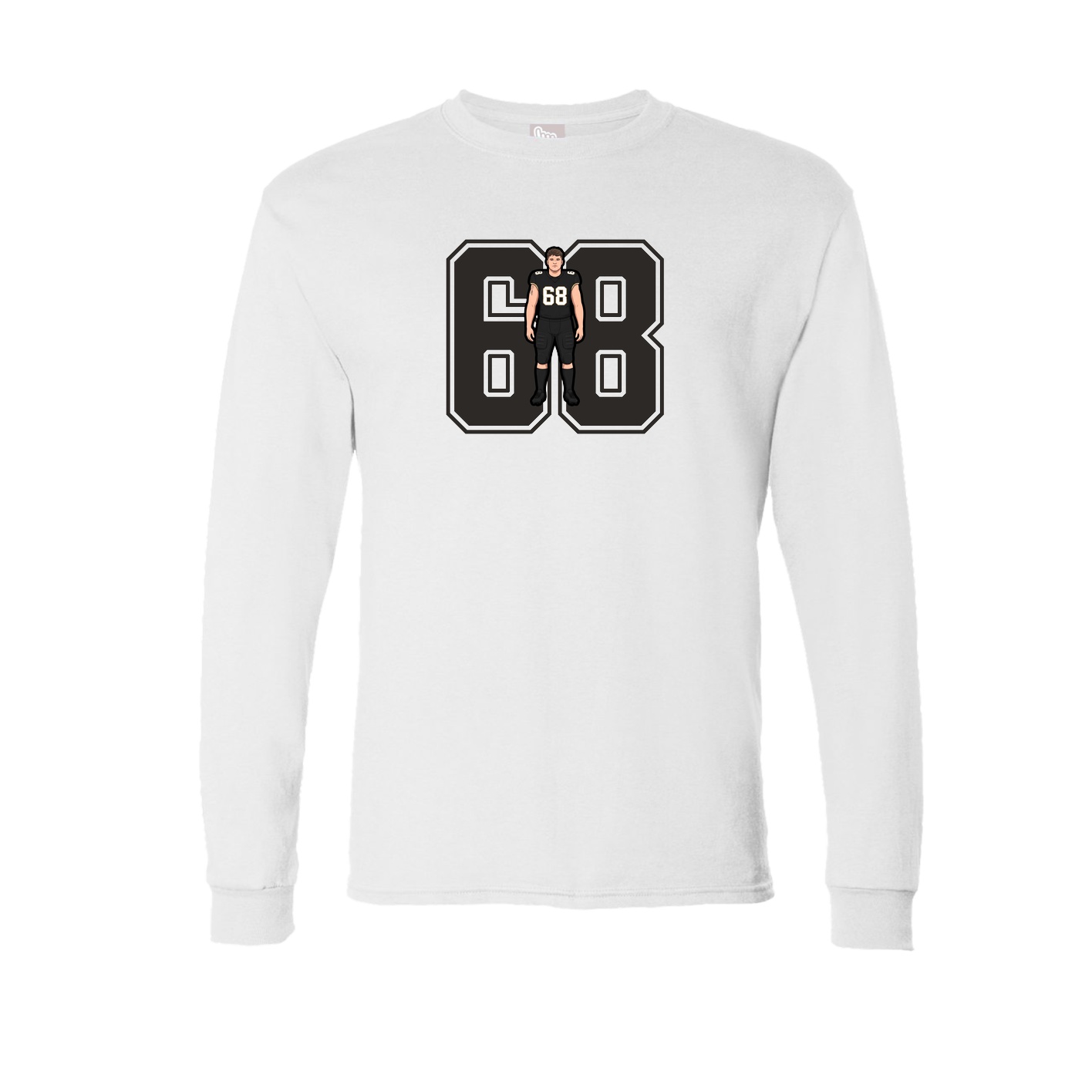 Long Sleeve Tee — Number in White