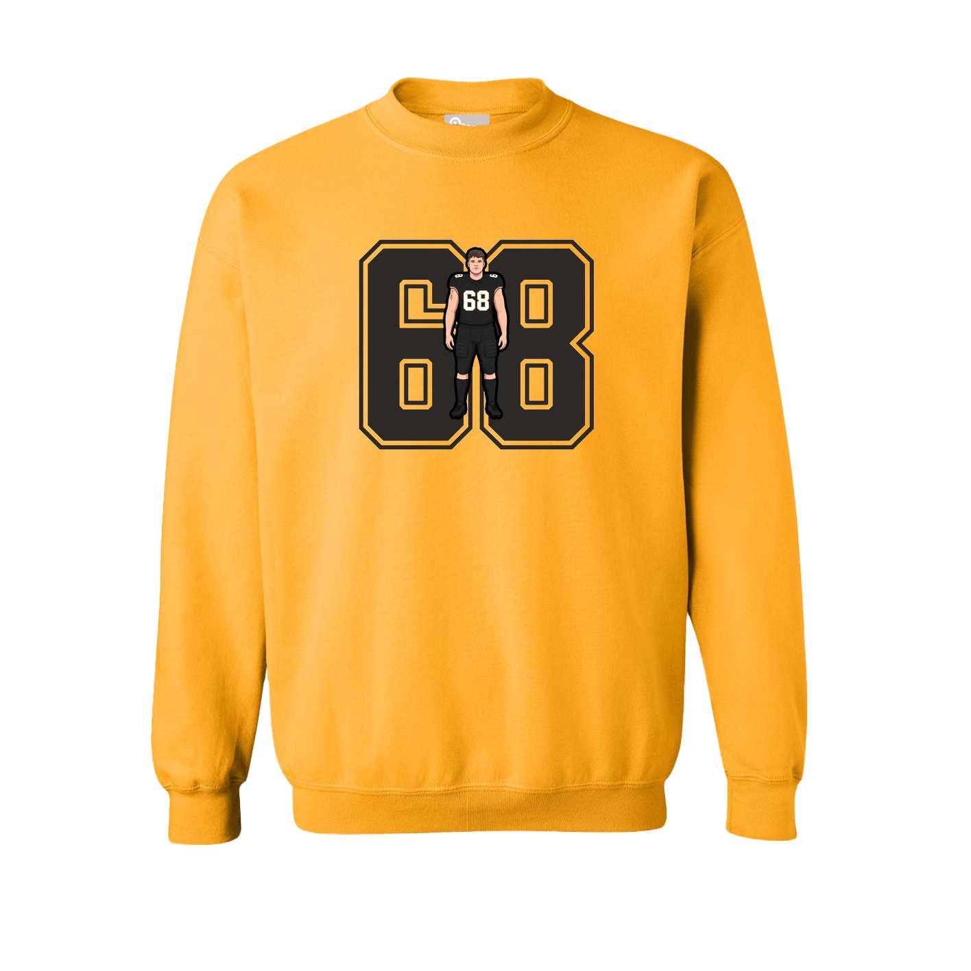 Fleece Crew — Number in Gold