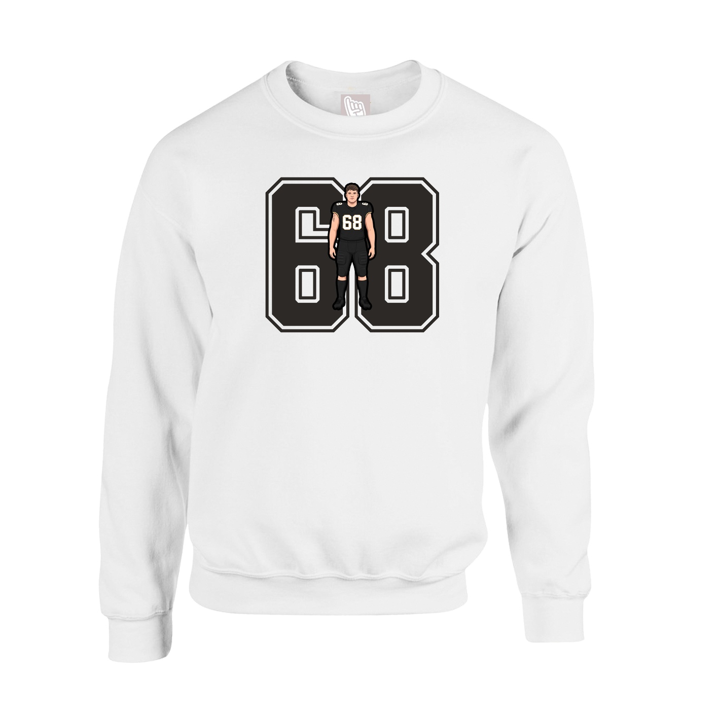 Fleece Crew — Number in White