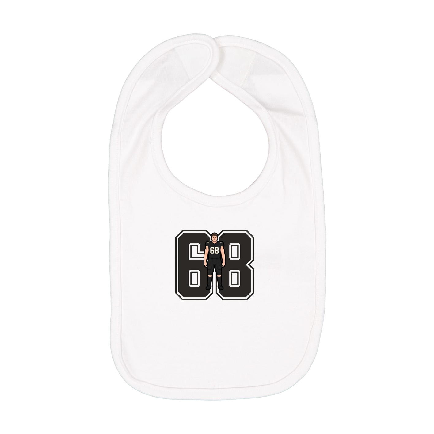 Infant Bib — Number in White