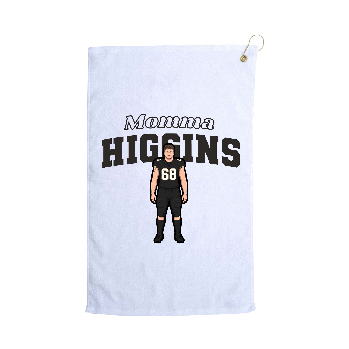 Golf Towel — Mothers Day Block in White