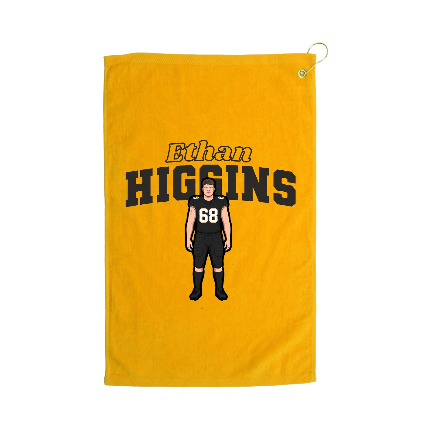 Golf Towel — Name Arch in Gold