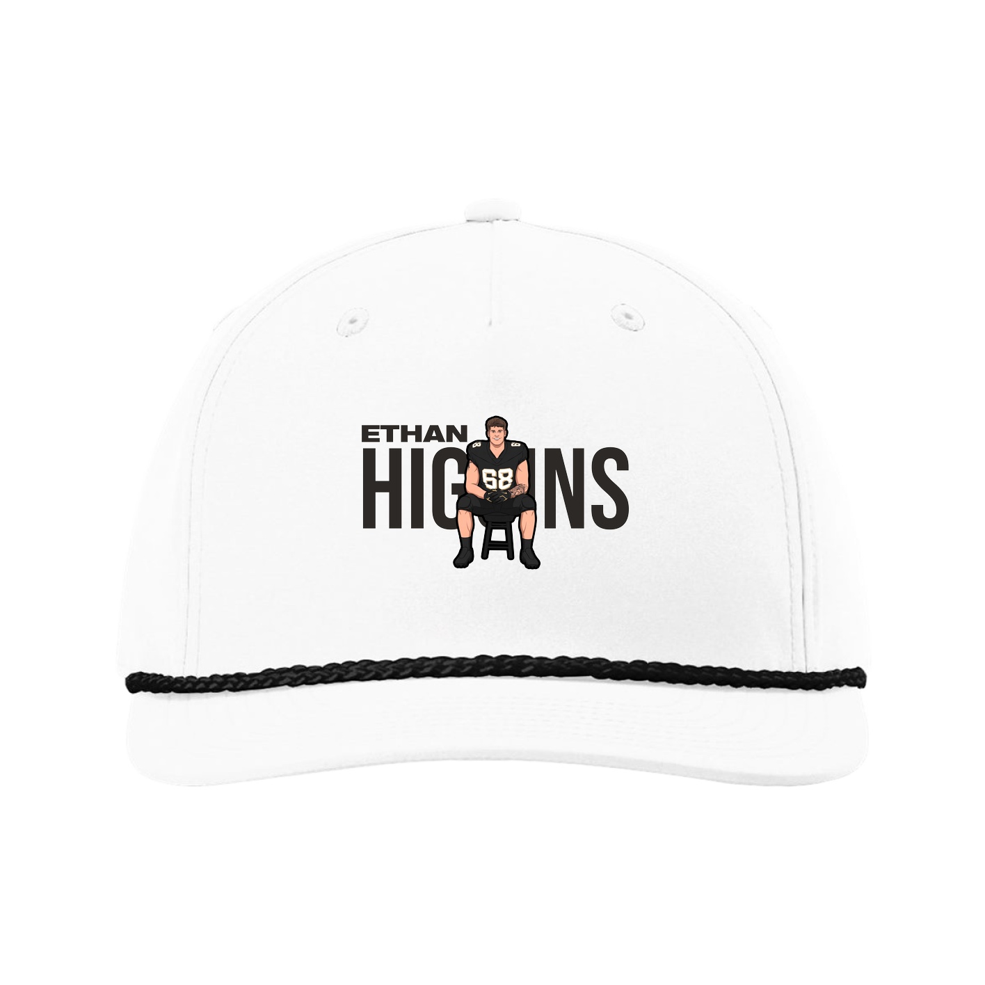 Five-Panel Classic Rope Cap — Player Name in White