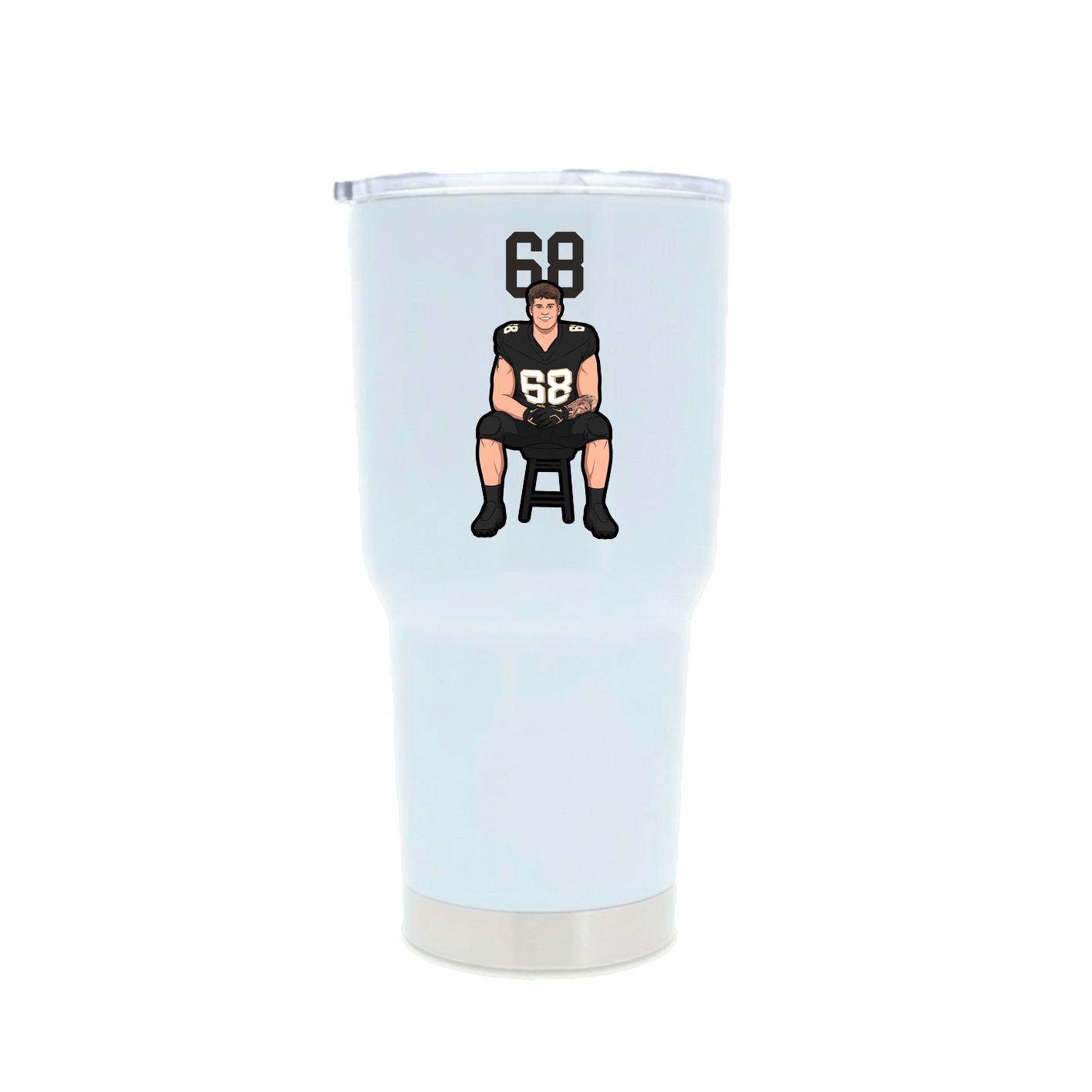 30oz Stainless Steel Tumbler — Number Top in White