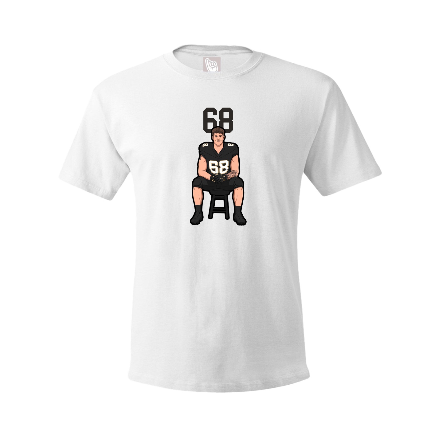 Youth Tee — Number Top in White