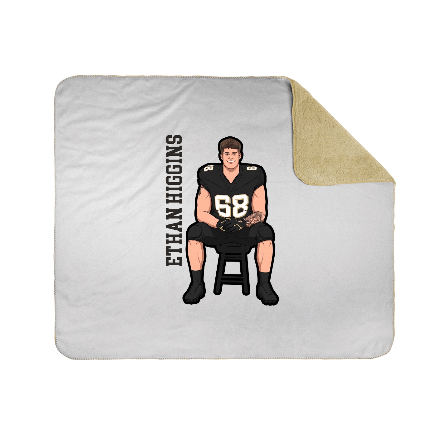Throw Blanket — Name Vertical in White
