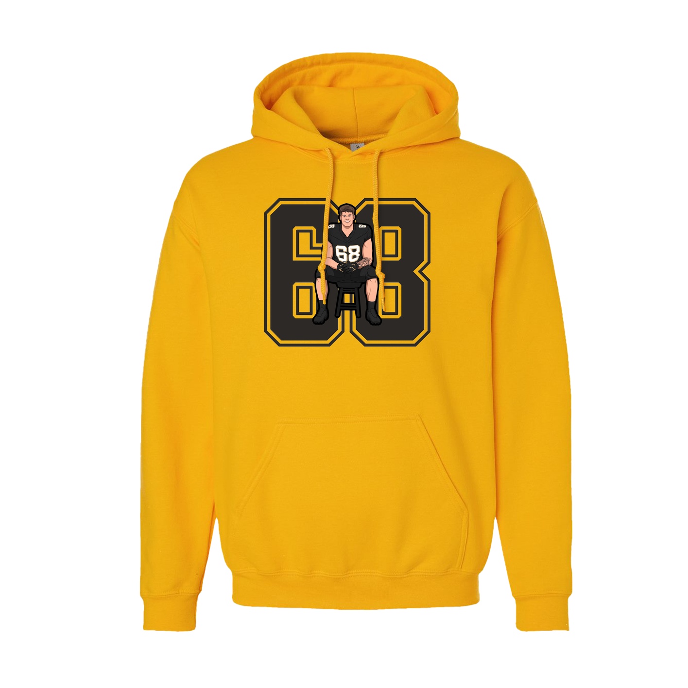 Youth Hoodie — Number in Gold