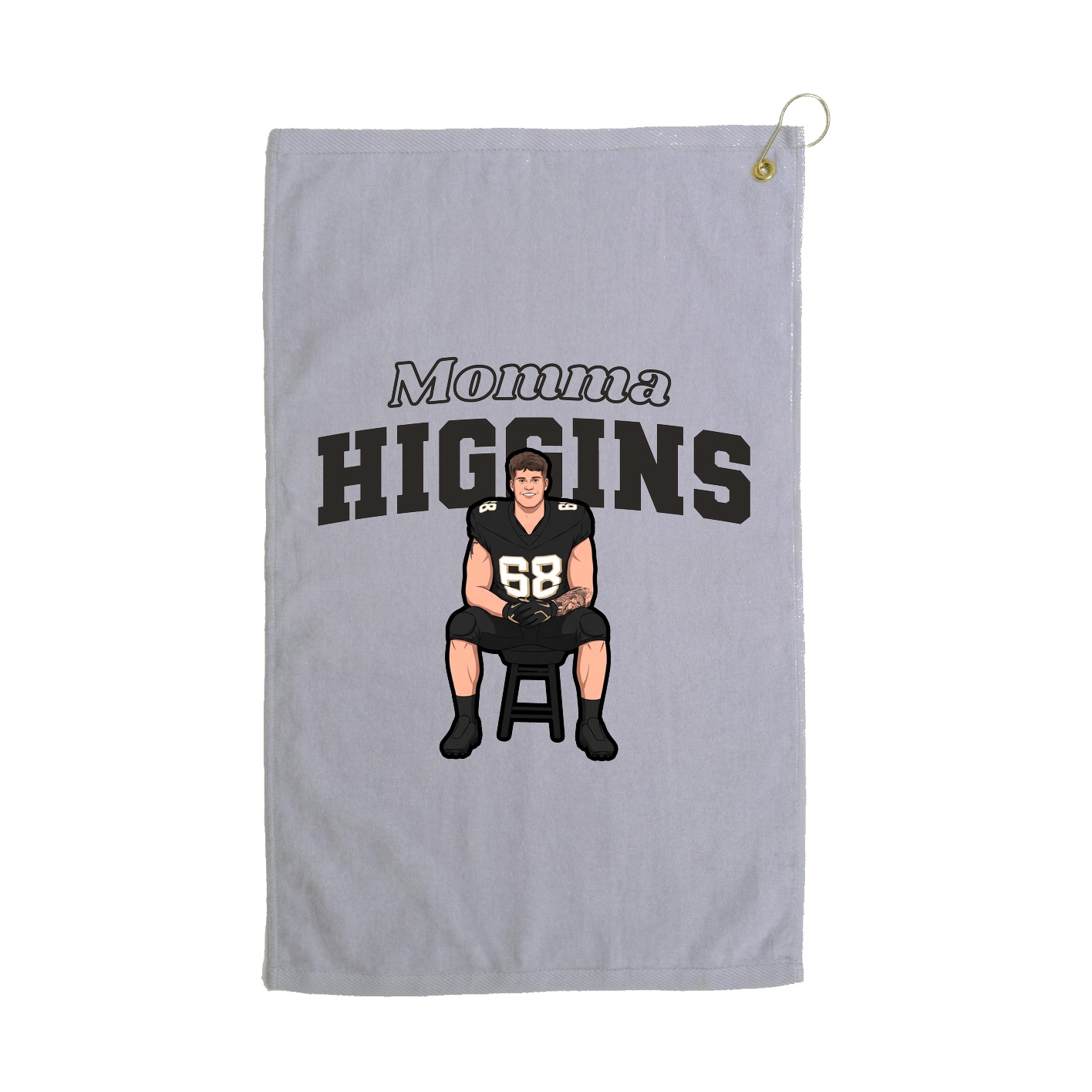 Golf Towel — Mothers Day Block in Grey