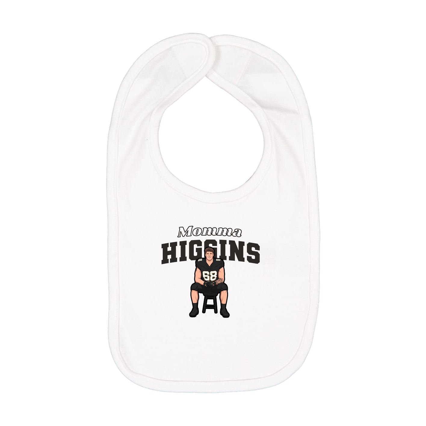 Infant Bib — Mothers Day Block in White