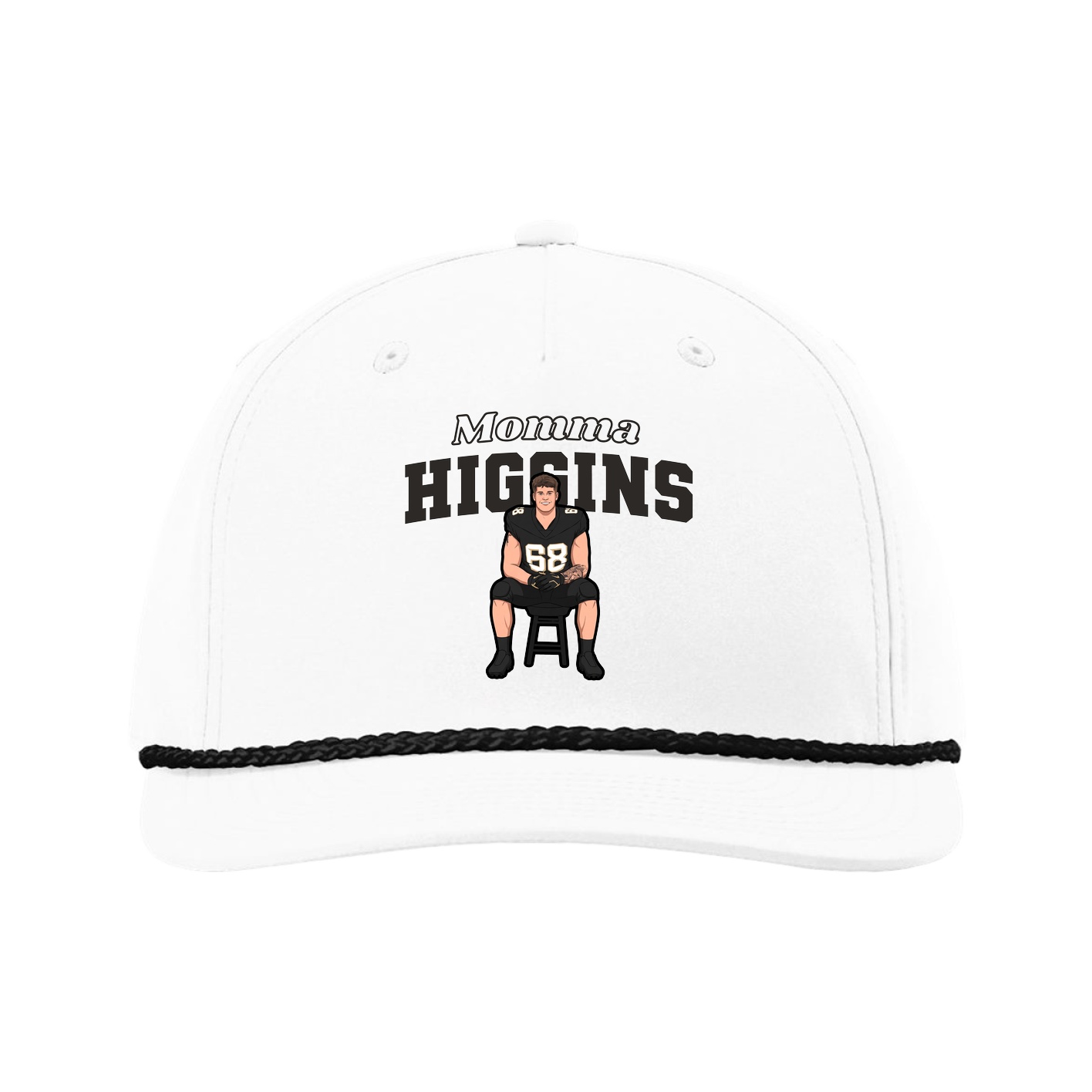 Five-Panel Classic Rope Cap — Mothers Day Block in White