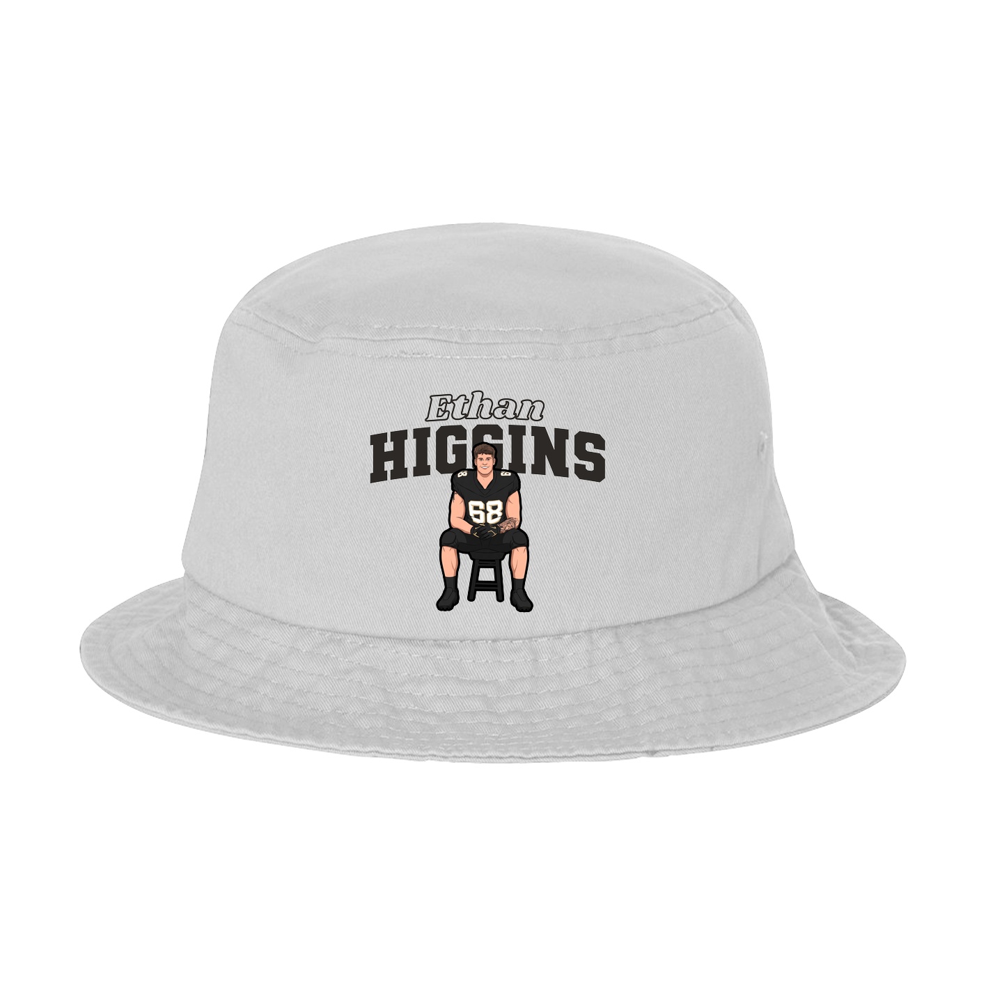 Bucket Cap — Name Arch in White