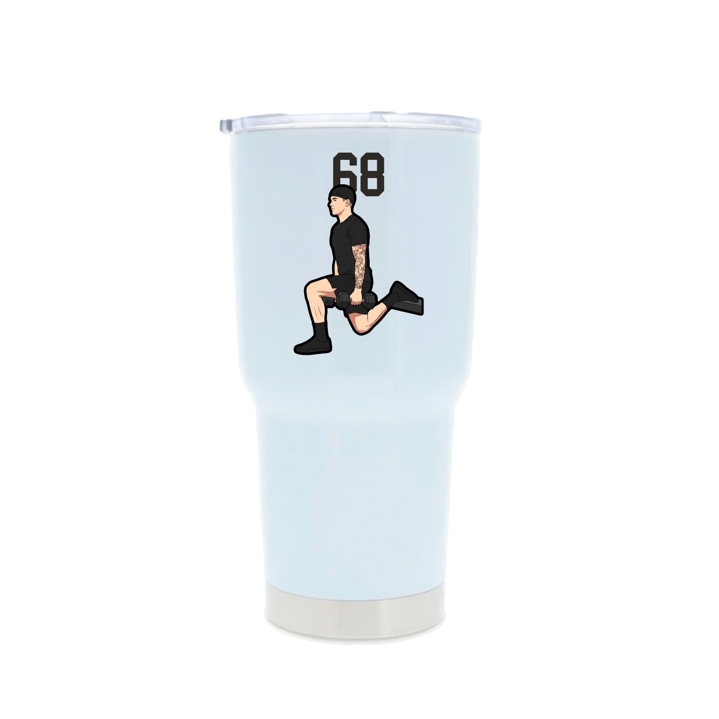 30oz Stainless Steel Tumbler — Number Top in White