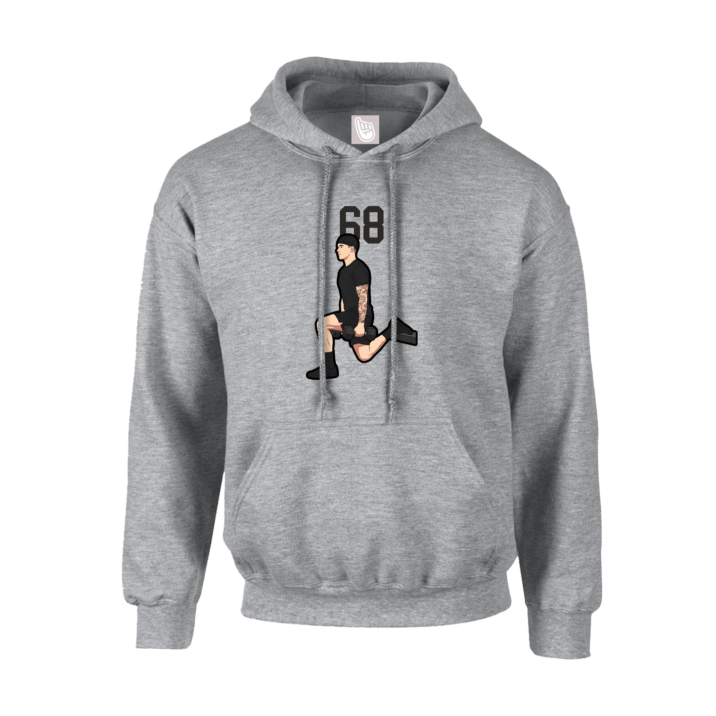 Hoodie — Number Top in Grey