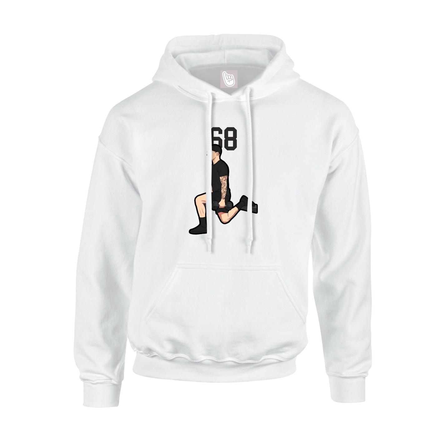 Youth Hoodie — Number Top in White