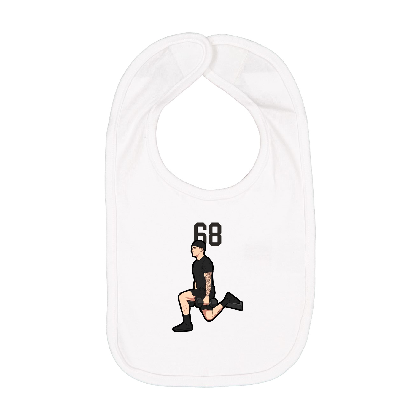 Infant Bib — Number Top in White