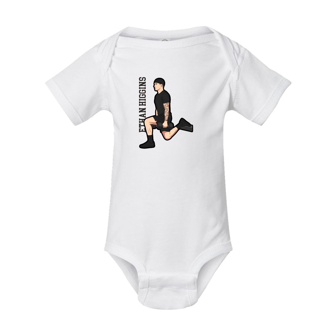 Baby Onesie — Name Vertical in White