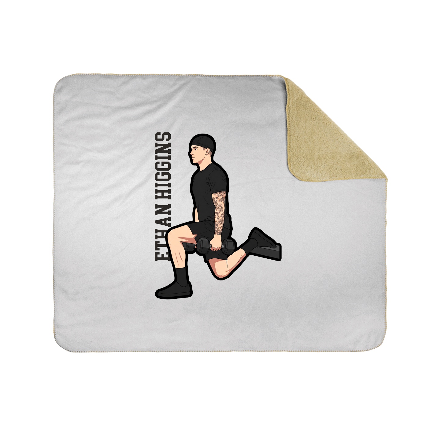 Throw Blanket — Name Vertical in White