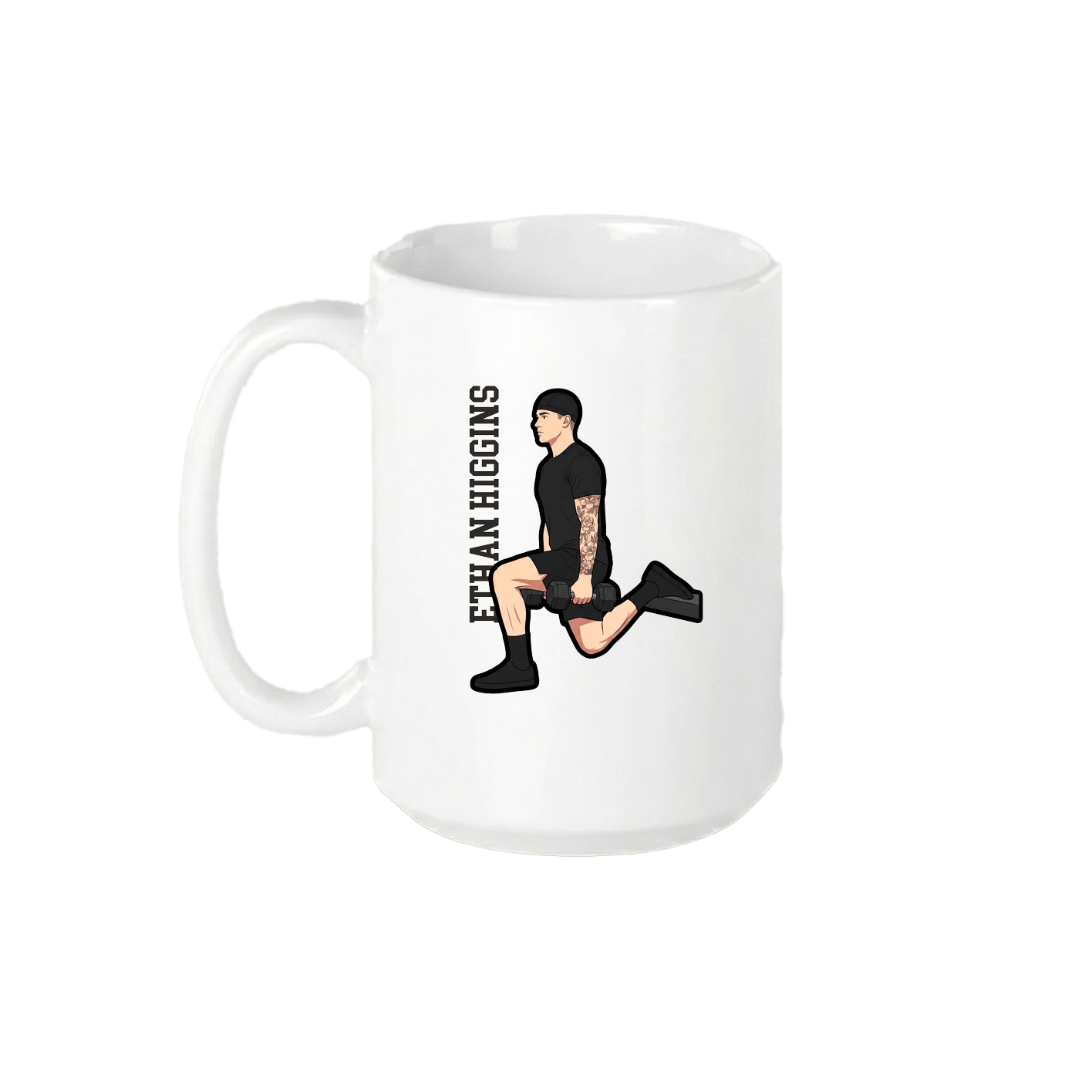 15oz Coffee Mug — Name Vertical in White