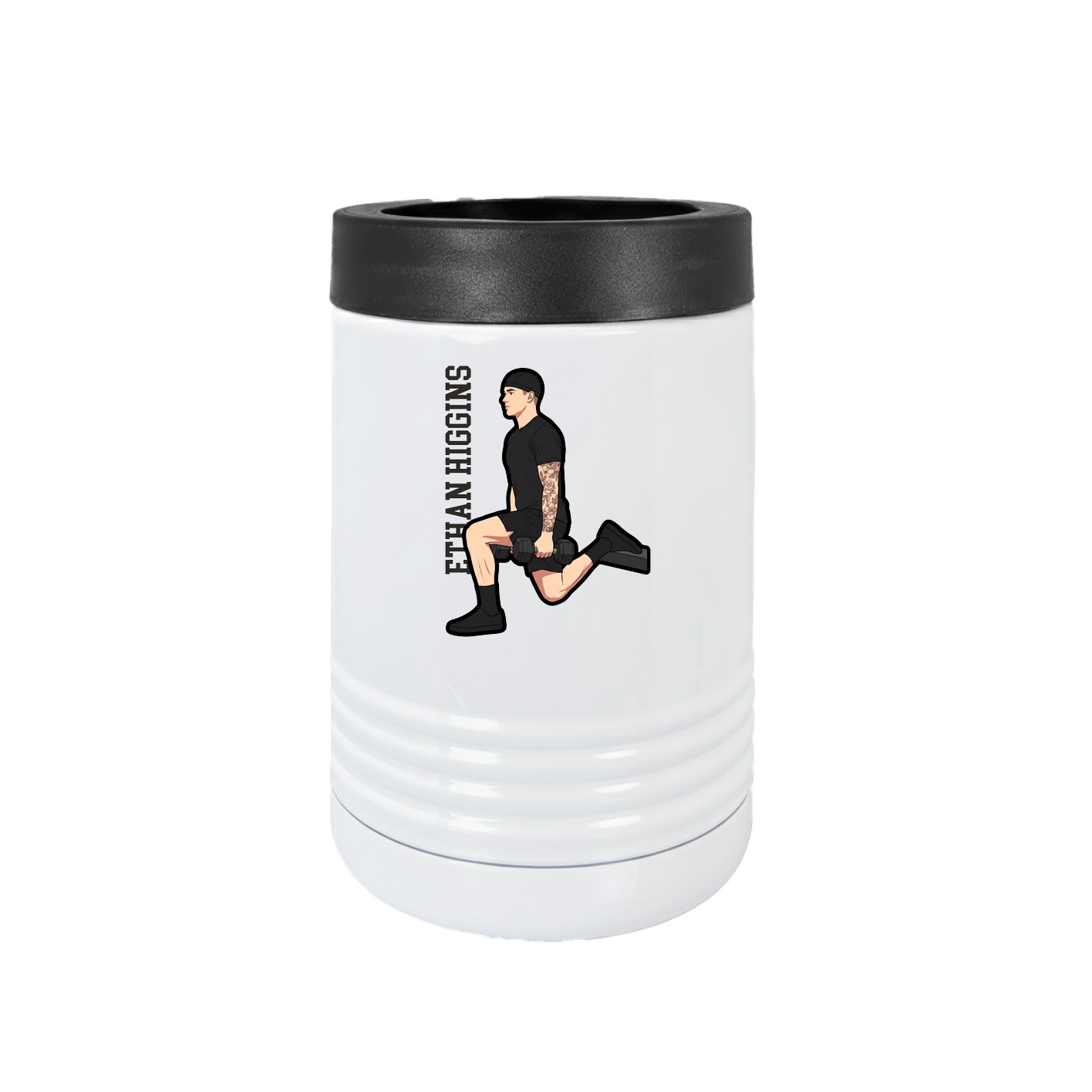 Beverage Holder — Name Vertical in White