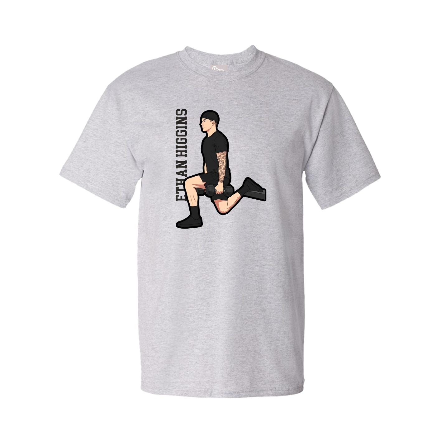 Tee — Name Vertical in Grey