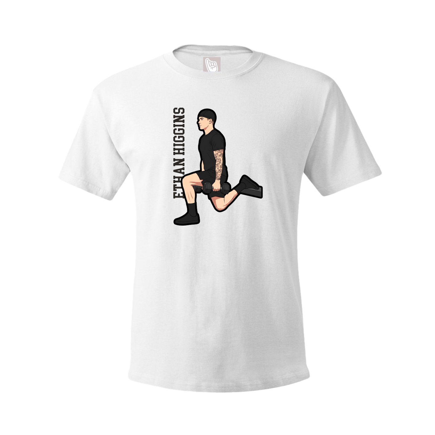 Youth Tee — Name Vertical in White