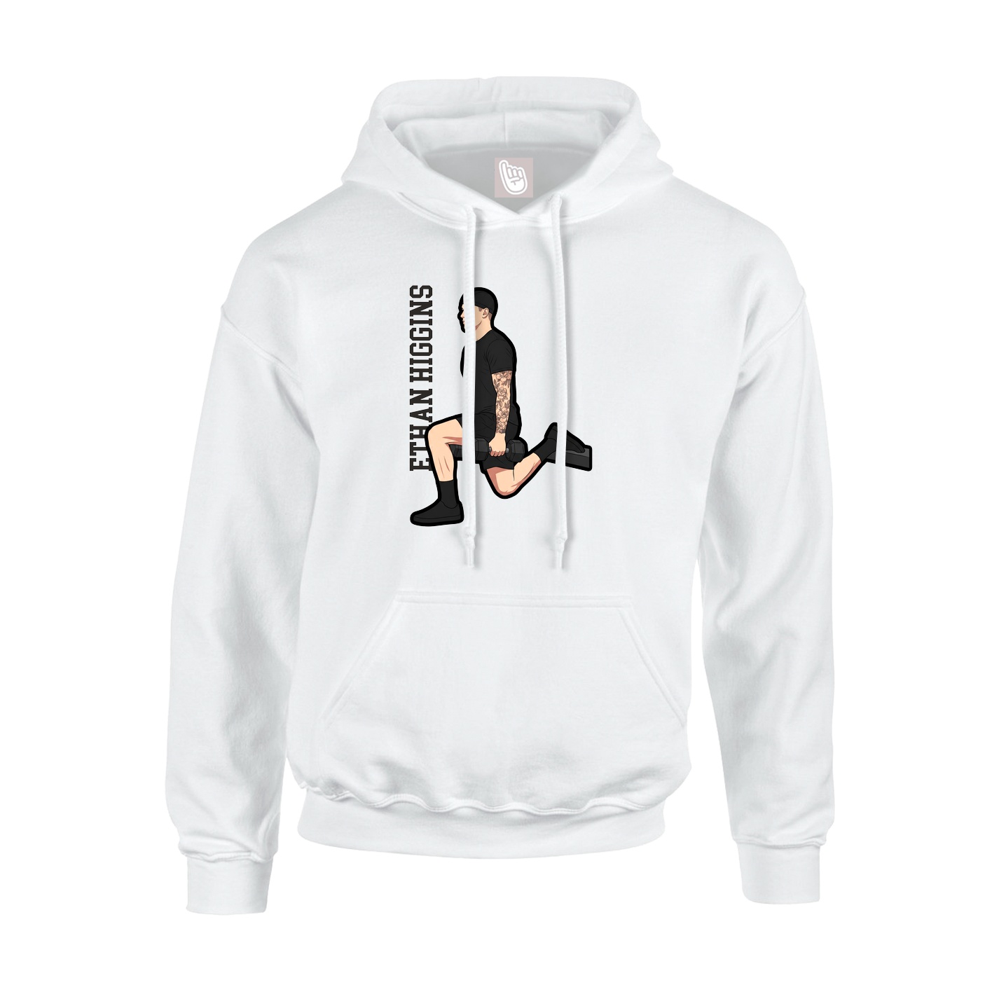 Hoodie — Name Vertical in White
