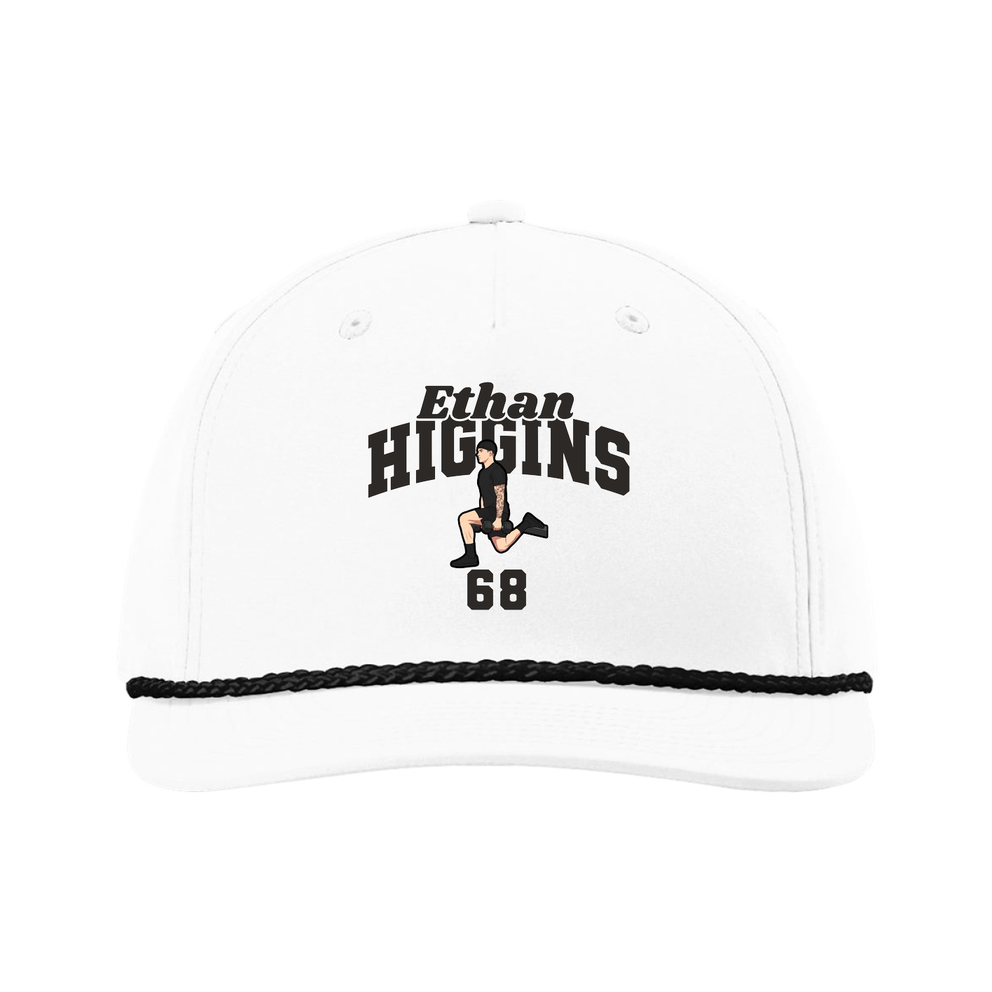 Five-Panel Classic Rope Cap — Signature Arch in White
