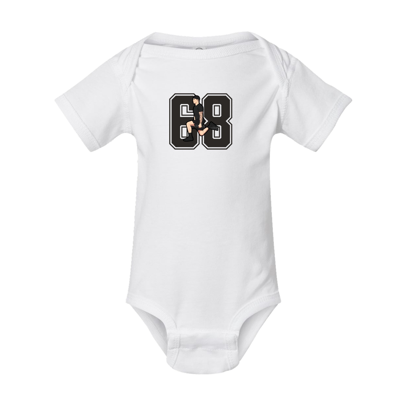 Baby Onesie — Number in White