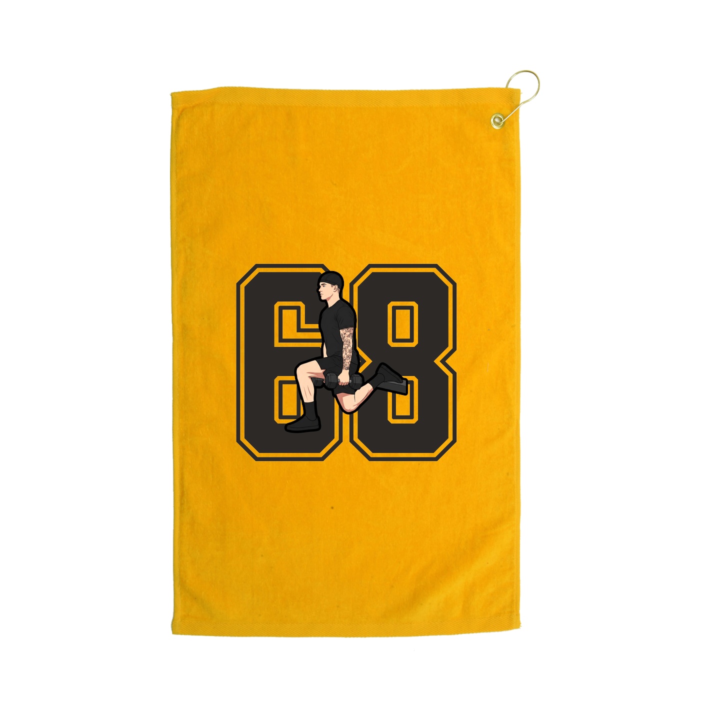 Golf Towel — Number in Gold