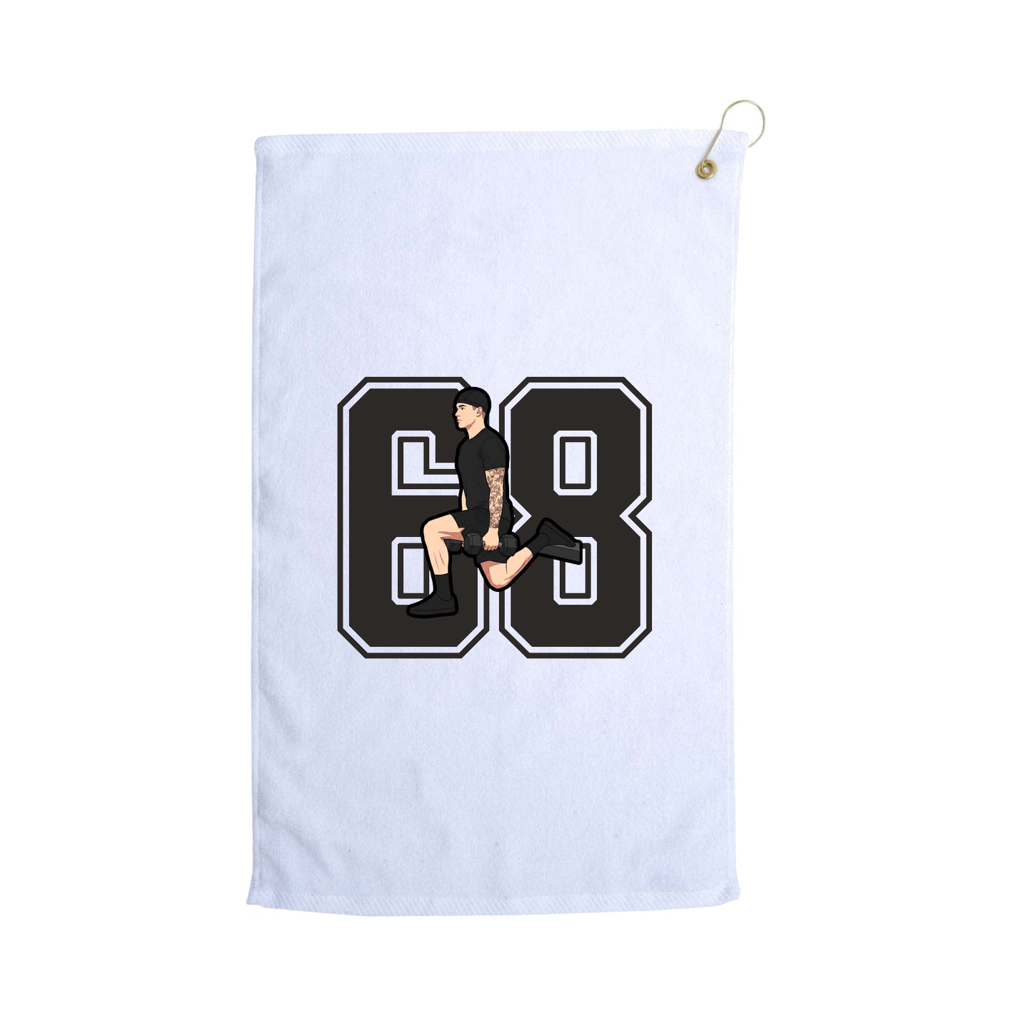 Golf Towel — Number in White